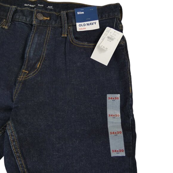 NWT Old Navy Slim Built-In Flex Jeans Size 34 x 30  Dark Wash #1267 - Picture 3 of 6